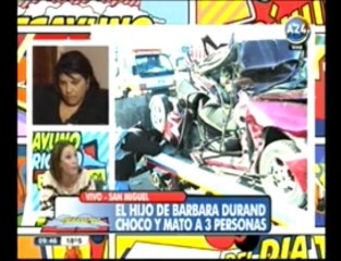 HIJO DE BÁRBARA DURÁN HABLA HNA. DE FALLECIDO EN ACCIDENTE