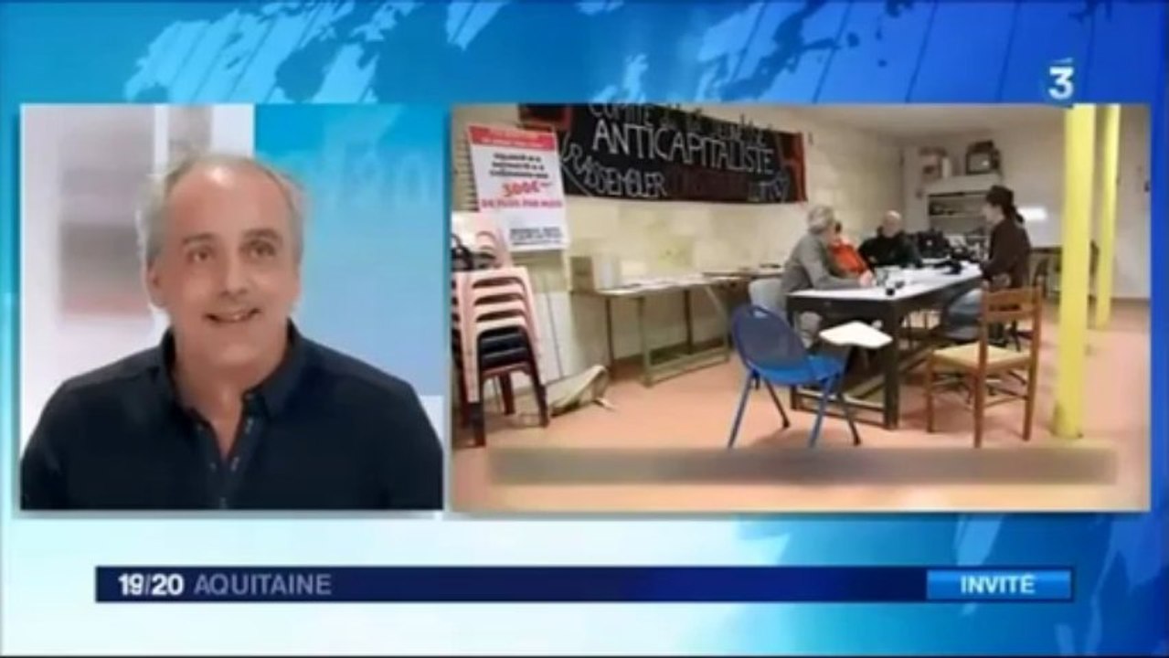Philippe POUTOU sur France 3 Aquitaine dans le 19-20