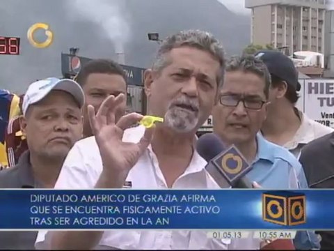 Diputado Américo De Grazia fue dado de alta tras recuperarse de agresión en la AN