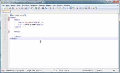 HTML5/CSS3 - Structure de base d'une page HTML5