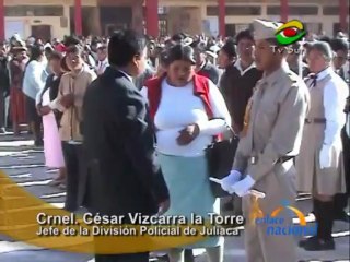 Juliaca Juramentaron policias escolares en colegio Jose Antonio Encinas