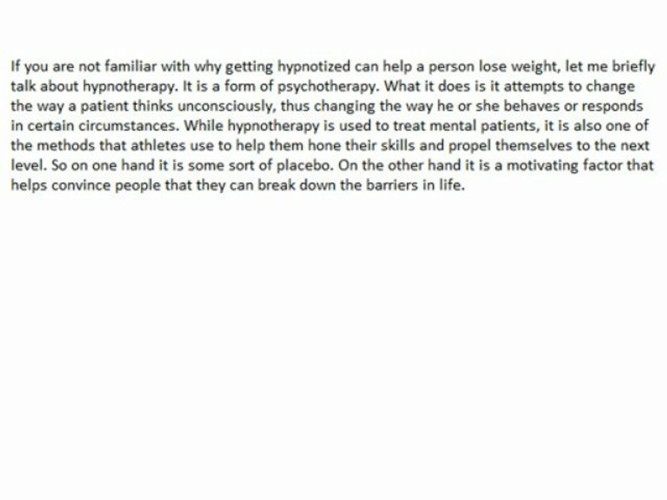 What Exactly Is Hypnosis For Weight Loss