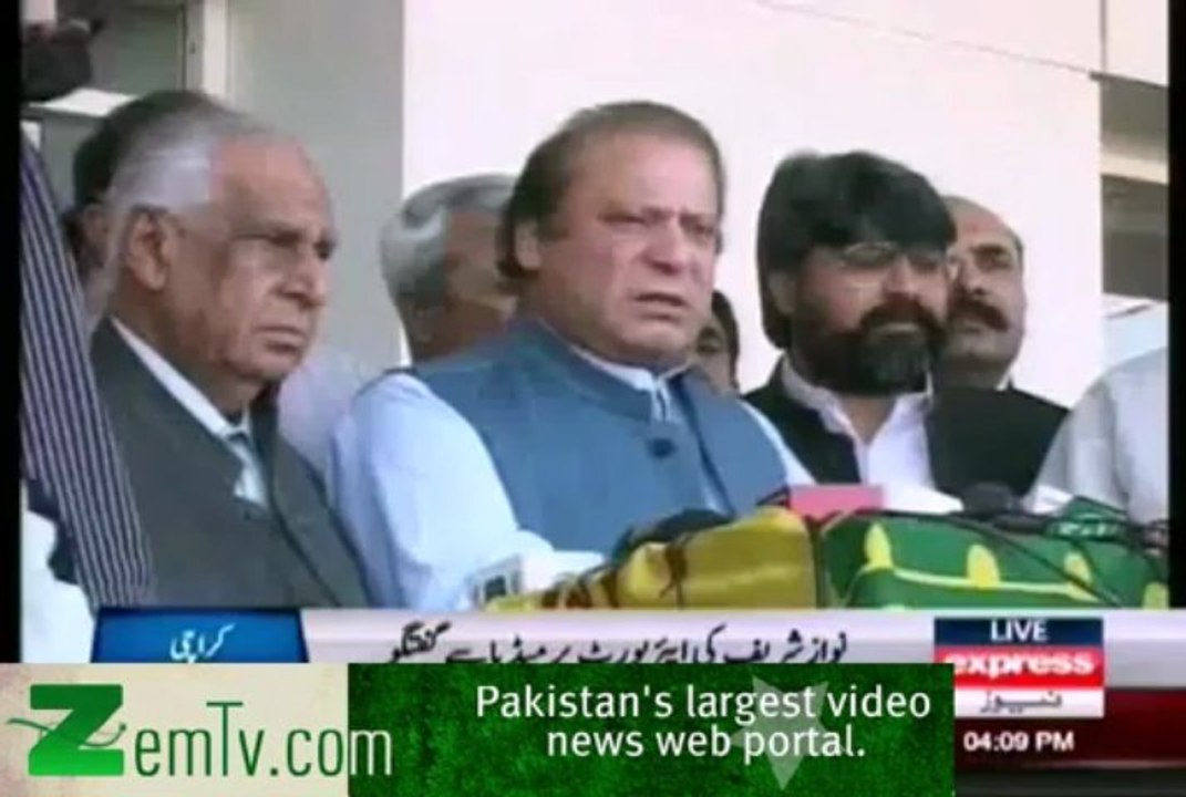 Nawaz Sharifat Media Talk At Karachi Airport - 2nd May 2013