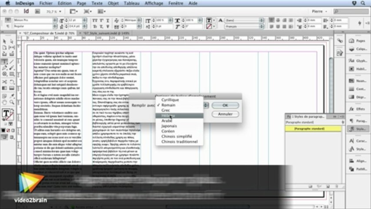 InDesign CS6 : Remplissage avec texte de substitution
