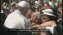 Pope Francis almost kisses crying baby - no comment