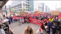 Los trabajadores del metal alemanes en huelga