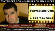 Anaheim Ducks versus Detroit Red Wings Pick Prediction NHL Playoff Game 2 Lines Odds Preview 5-2-2013