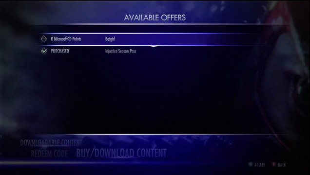 Injustice : Les Dieux sont parmi nous (PS3) - Un DLC Batgirl aperçu sur le Xbox Live Marketplace