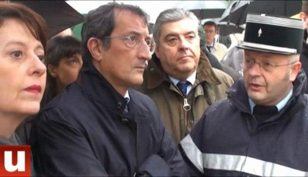 Après l'explosion, visite de François Lamy, ministre de la Ville, au quartier Wilson à Reims