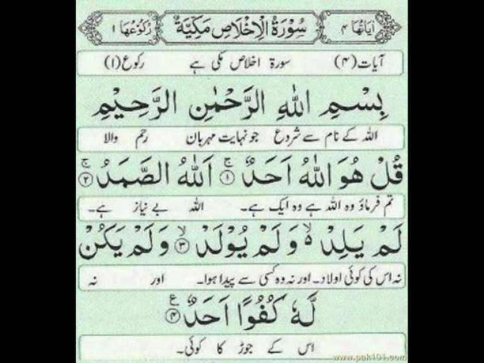 SURAH 112  IKHLAS