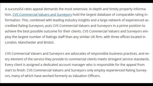 CVS Commercial Valuers and Surveyors - Business rates specialists