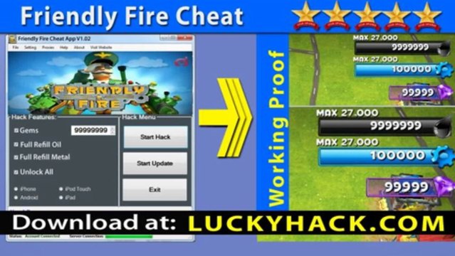 Friendly Fire Cheat Gems and Refill Metal No rooting - Best Version Friendly Fire Android Hack