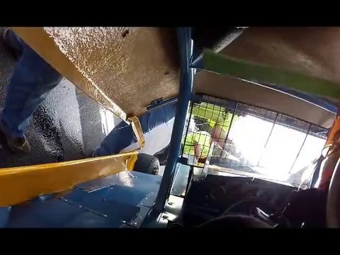 Car burning with driver inside during a buggy race at Mahoning Valley Speedway in Lehighton