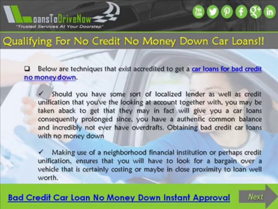 Bad Credit Car Loan No Money Down - Easiest Auto Finance Option