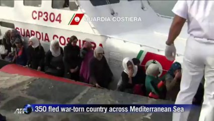 Baby born on Syrian refugee boat arriving in Italy