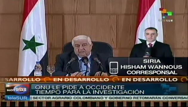 Siria consignó pruebas de uso de armas químicas por opositores