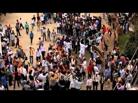 People singing and dancing at Bagwal mela of Devidhura