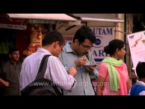 Delhi citizens enjoying the outside food