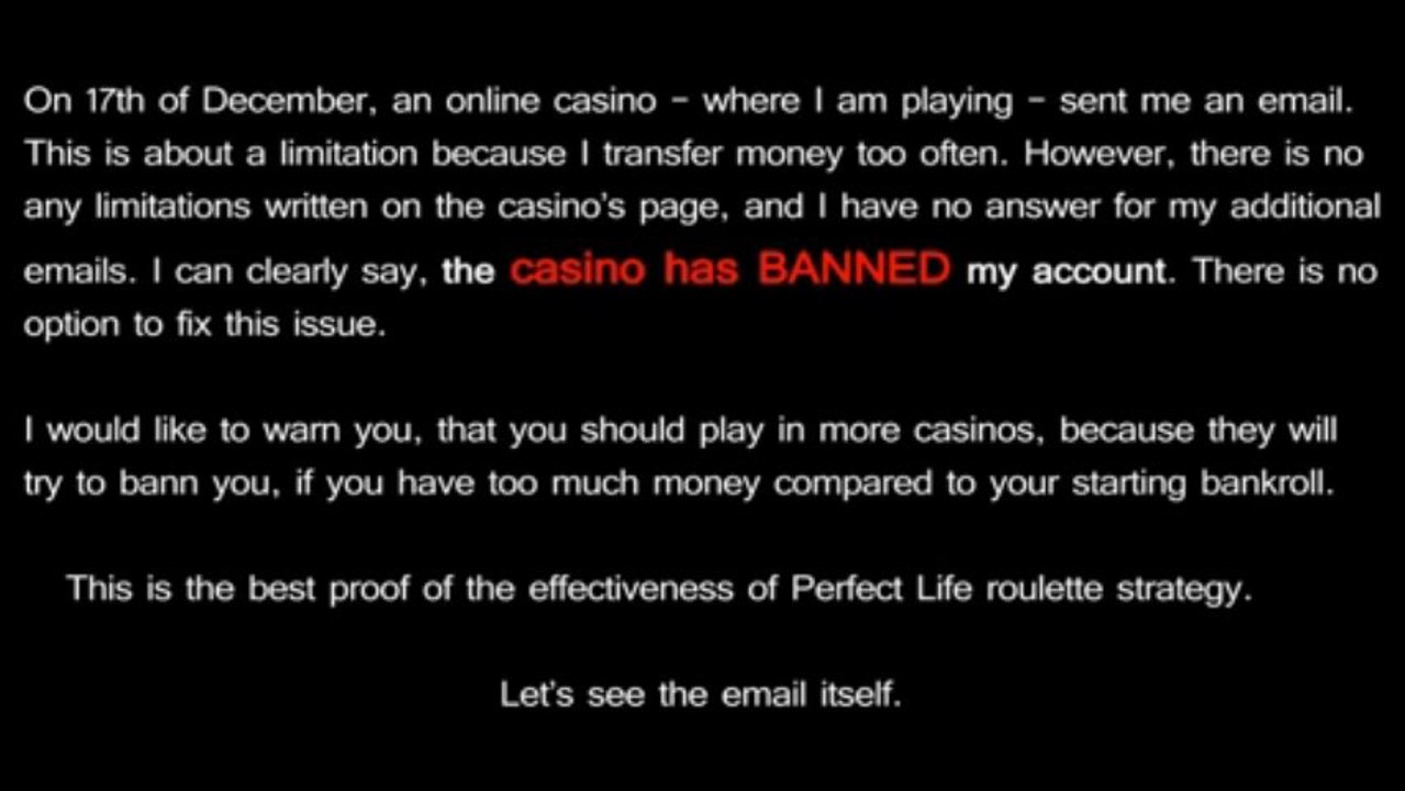 Roulette strategy is banned from casino