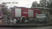 Scary car and fire truck accident in Russia! Even the firemen can't drive properly...