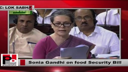 Sonia Gandhi in Lok Sabha: Food Bill is a big message; seeks support of all to pass it
