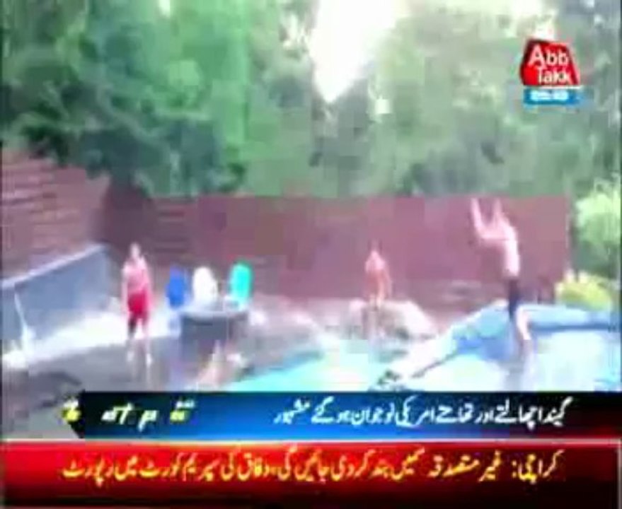 Boy Playing intersting game in swiming pool