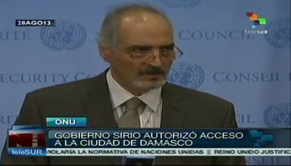 Gobierno sirio autorizó acceso de ONU a la ciudad de Damasco