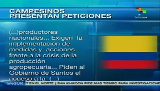 Exigen campesinos colombianos a gobierno nacional que cambie políticas