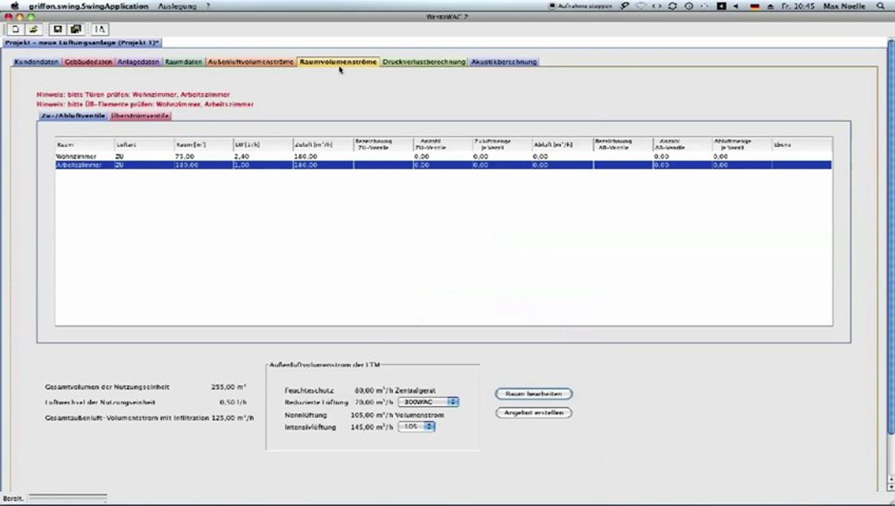 Ventplan WAC Bedienung