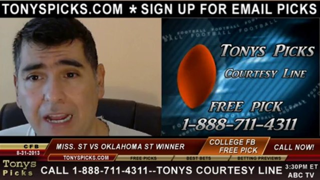Oklahoma St Cowboys vs. Mississippi St Bulldogs Pick Prediction NCAA College Football Odds Preview 8-31-2013