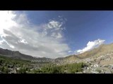Clouds moving in fast motion over the mountains - Ladakh