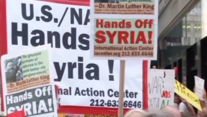 Dozens in NYC, Washington protest possible U.S. action in Syria