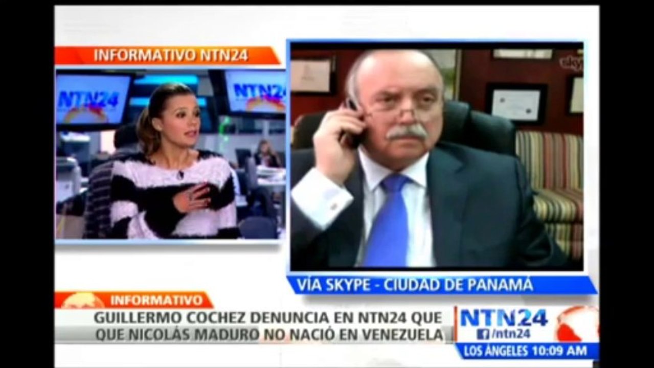 Guillermo Cochez denuncia en NTN24 que Nicolás Maduro tiene registro de nacimiento colombiano