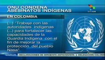 ONU preocupada por asesinatos de indígenas en Colombia