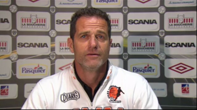 Conférence de presse Angers SCO - Stade Lavallois : Stéphane MOULIN (SCO) - Philippe HINSCHBERGER (LAVAL) - saison 2012/2013