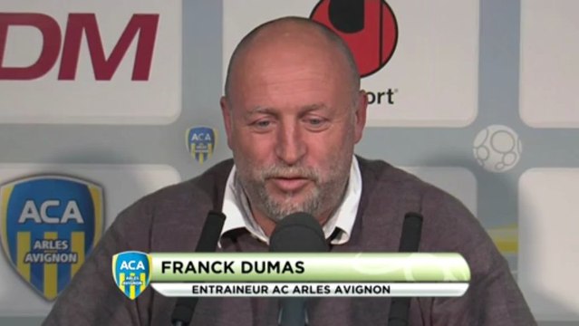 Conférence de presse AC Arles Avignon - EA Guingamp : Franck DUMAS (ACA) - Jocelyn GOURVENNEC (EAG) - saison 2012/2013