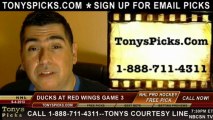 Detroit Red Wings versus Anaheim Ducks Pick Prediction NHL Playoff Game 3 Lines Odds Preview 5-4-2013