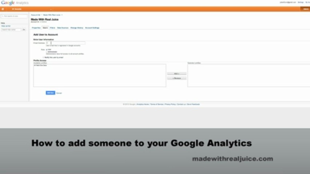 How to add a user to google analytics