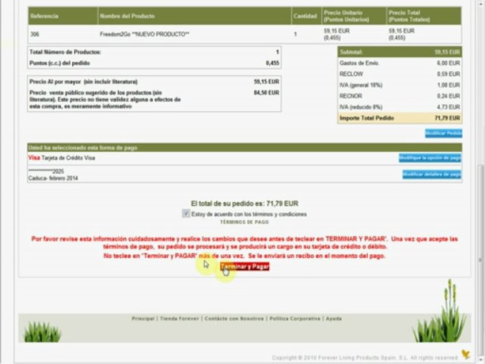 Comprar en www.foreverliving.com