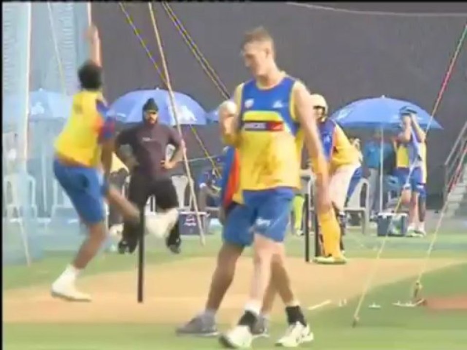 Chennai Super Kings in practice session