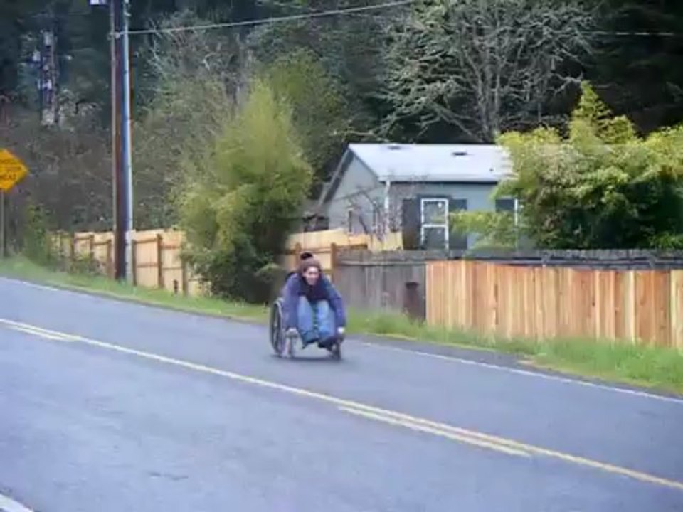 course en fauteuil roulant