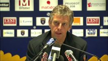 Conférence de presse FC Sochaux-Montbéliard - FC Lorient : Eric HELY (FCSM) - Christian  GOURCUFF (FCL) - saison 2012/2013