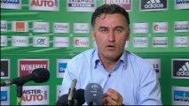 Conférence de presse AS Saint-Etienne - Girondins de Bordeaux : Christophe  GALTIER (ASSE) - Francis GILLOT (FCGB) - saison 2012/2013