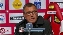 Conférence de presse Stade de Reims - AC Ajaccio : Hubert FOURNIER (SdR) - Albert EMON (ACA) - saison 2012/2013