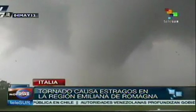 Italia: causan lluvias y tornado estragos