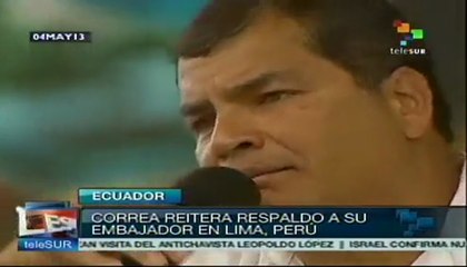 Correa respalda a embajador en Perú, acusado de agresión