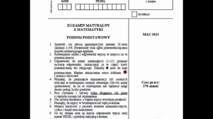 Przeciek Matura 2013 Matematyka Poziom Podstawowy