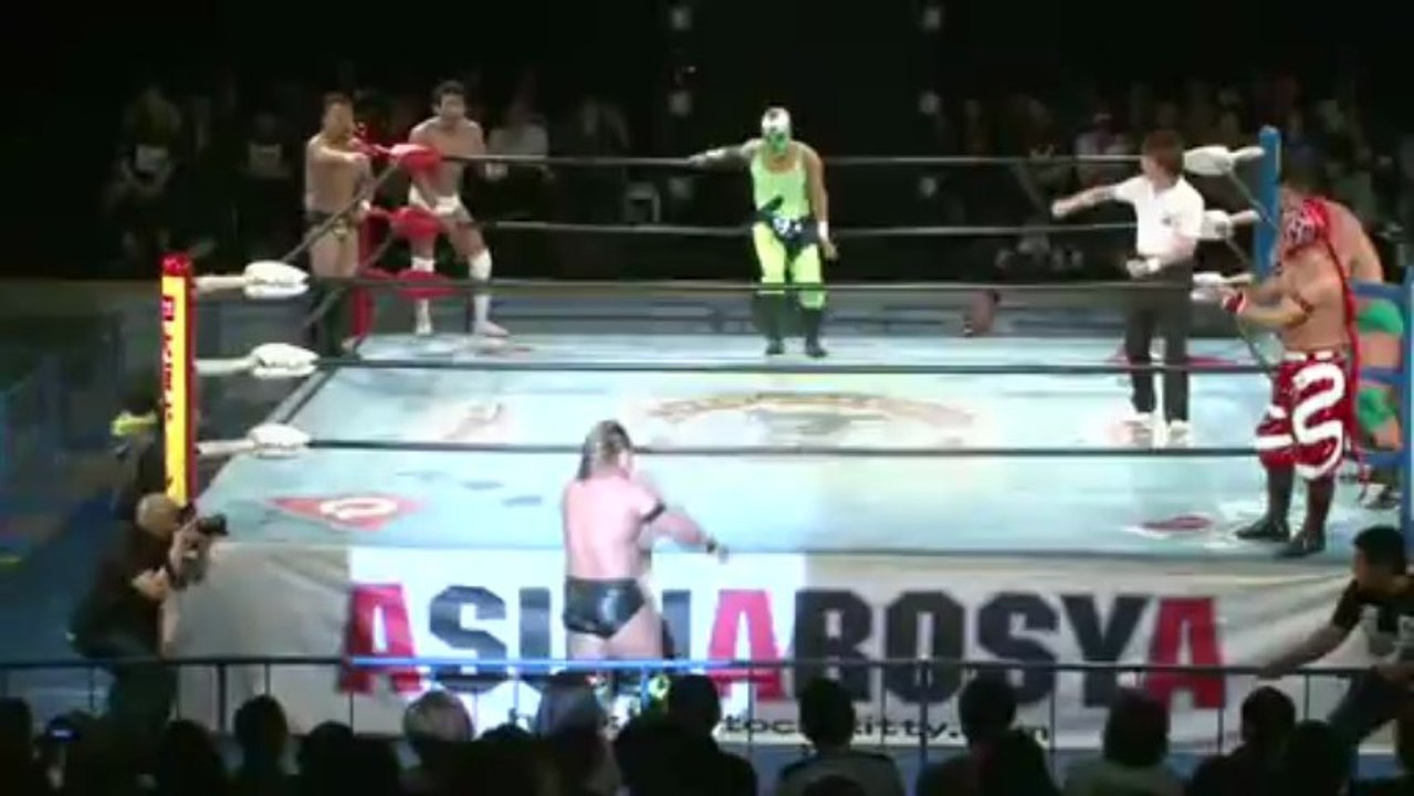 01. Hayashi, Kondo & Yamato vs HUB, SUSHI & Nakanoue - (AJPW 04/27/13)
