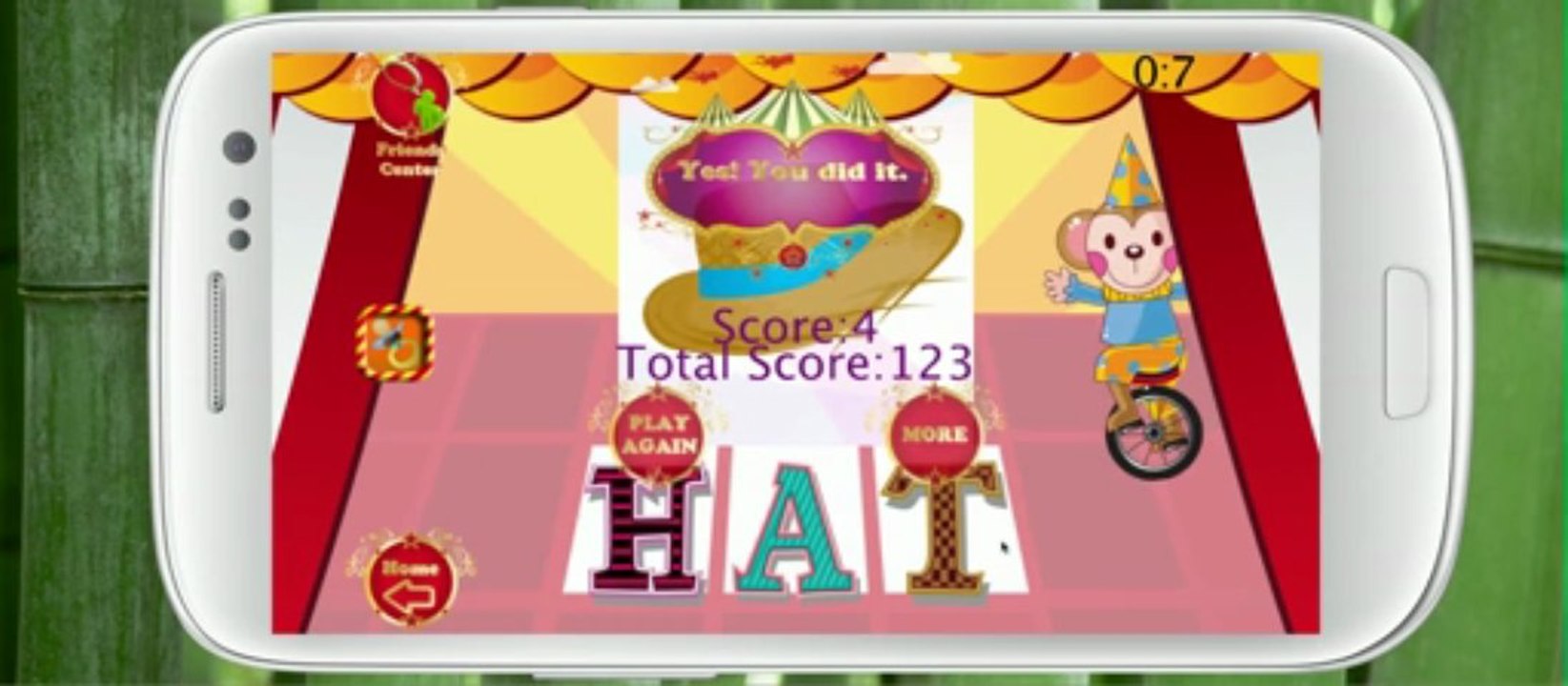 Today's word >>> H for Hat  "Learn ABC C for Circus Google play app"  Learn English first simple word for kids