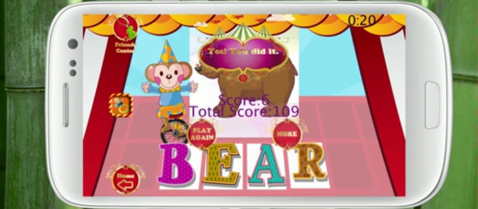 Today's word >>> B for Bear  "Learn ABC C for Circus Google play app"  Learn English first simple word for kids